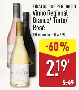 ALDI Fidalgo dos Perdigões Vinho Regional Branco/ Tinto/ Rosé promoção