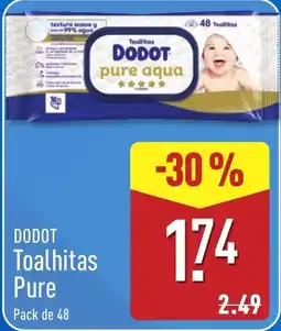 ALDI Dodot toalhitas pure promoção