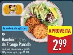 ALDI Hambúrgueres de frango panado promoção