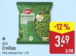 ALDI Iglo Ervilhas promoção