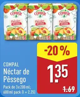 ALDI Compal Néctar de Pêssego promoção