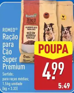ALDI Romeo ração para cão super premium promoção