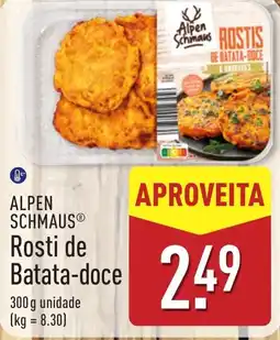 ALDI Alpen schmaus rosti de batata-doce promoção