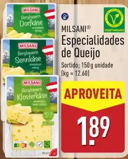 ALDI Milsani especialidades de queijo promoção