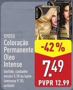 ALDI syoss coloração permanente oleo intenso promoção