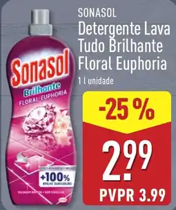 ALDI sonasol detergente lava tudo brilhante floral euphoria promoção