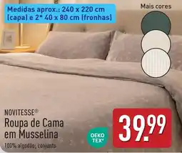 ALDI Novitesse roupa de cama em musselina promoção