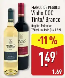 ALDI Marco de pegões vinho doc tinto/branco promoção