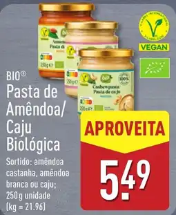 ALDI Bio pasta de amêndoa/caju biológica promoção