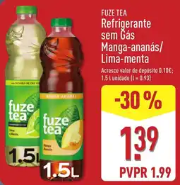 ALDI fuze tea refrigerante sem gás manga-ananás/lima-menta promoção