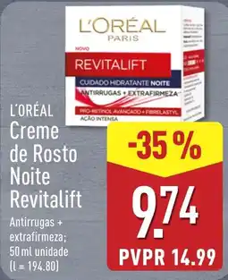 ALDI L'oréal creme de rosto noite revitalift promoção