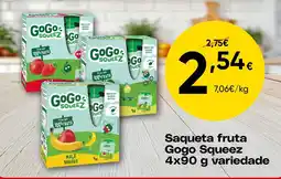 Froiz Saqueta fruta Gogo Squeeze promoção