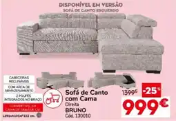 Conforama Sofá de Canto com Cama Bruno promoção