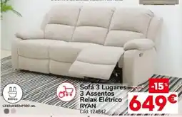 Conforama Sofá 3 Lugares 3 Assentos Relax Elétrico Ryan promoção