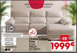 Conforama Chaise Longue Pele Direita Willy promoção