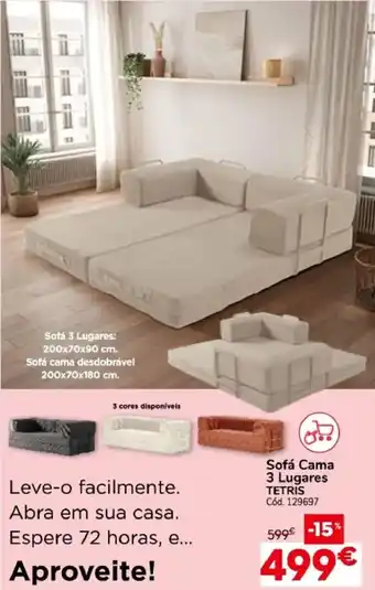 Sofá cama 3 lugares tetris
