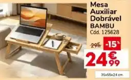 Conforama mesa auxiliar dobrável bambu promoção
