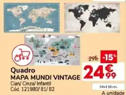 Conforama Quadro mapa mundi vintage promoção