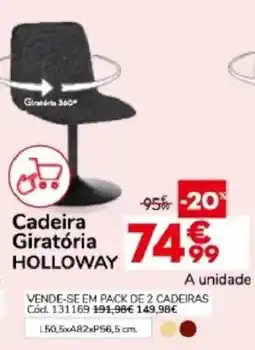 Conforama Cadeira Giratória Holloway promoção