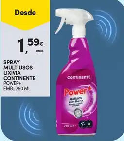 Continente spray multiusos lixivia continente power+ promoção