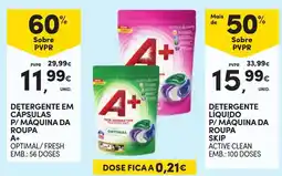 Continente Detergente em cápsulas p/ máquina da roupa a+ optimal/fresh promoção