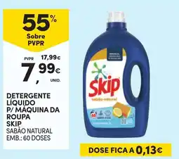 Continente Detergente líquido p/ máquina da roupa skip sabão natural promoção