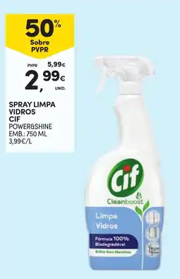 Continente Spray limpa vidros cif power&shine promoção