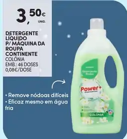 Continente Detergente liquido p/ maquina da roupa continente colonia promoção