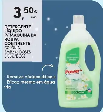 Continente Detergente liquido p/ maquina da roupa continente colonia promoção