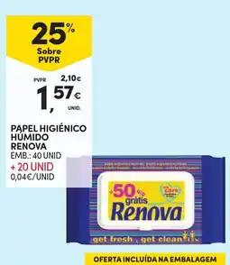 Continente Papel higiénico humido renova promoção