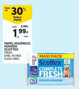 Continente Papel higiénico humido scottex fresh promoção