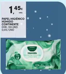 Continente Papel higiénico húmido continente promoção
