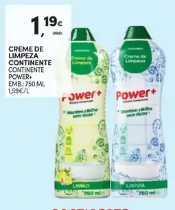 Continente Creme de limpeza continente power+ promoção