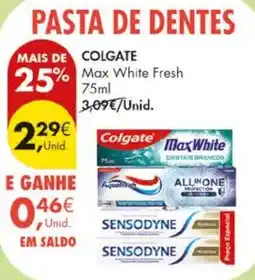 Pingo Doce pasta de dentes colgate max white fresh promoção