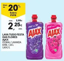 Continente lava tudo festa das flores ajax floral / lavanda promoção