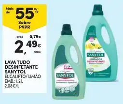 Continente lava tudo desinfetante sanytol eucalipto/ limão promoção