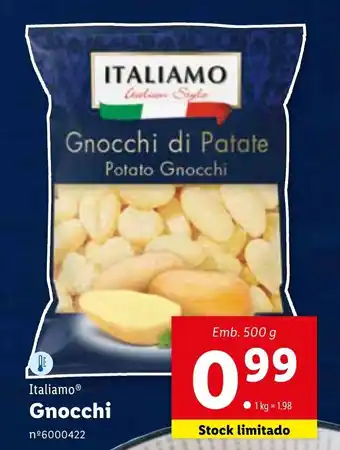 Lidl Italiamo Gnocchi 500g promoção