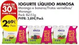 Pingo Doce Iogurte líquido mimosa promoção
