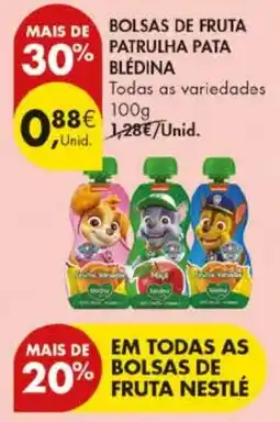 Pingo Doce Bolsas de fruta patrulha pata blédina promoção