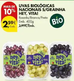 Pingo Doce Uvas biológicas nacionais s/grainha hey, vita! promoção