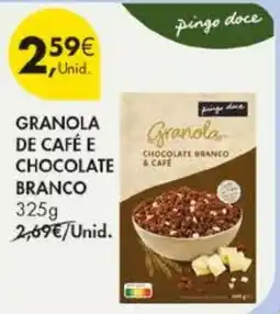 Pingo Doce Granola de café e chocolate branco pingo doce promoção