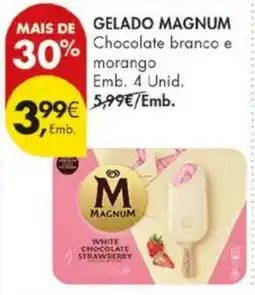 Pingo Doce gelado magnum chocolate branco e morango promoção