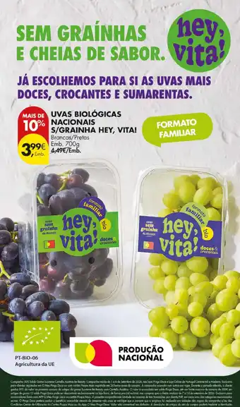 Pingo Doce Uvas biológicas nacionais s/grainha hey, vita! promoção