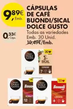 Pingo Doce cápsulas de café buondi/sical dolce gusto promoção