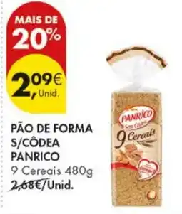 Pingo Doce Pão de forma s/códea panrico promoção