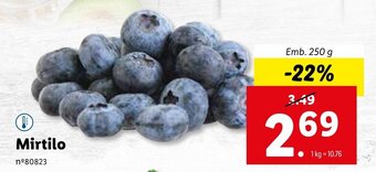 Lidl Mirtilo 250g promoção