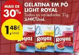 Pingo Doce gelatina em pó light royal promoção