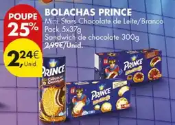 Pingo Doce bolachas prince mini stars chocolate de leite/branco promoção