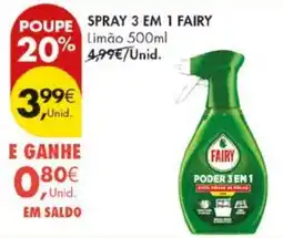Pingo Doce spray 3 em 1 fairy promoção