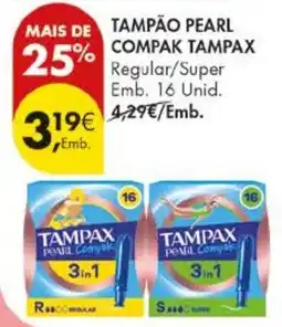 Pingo Doce tampão pearl compak tampax promoção